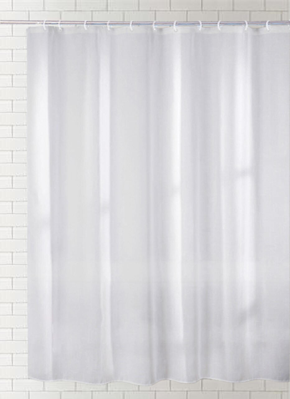Contemporary Home Living 6' White Heavy Liner Home and Bathroom Essentials Shower Curtain